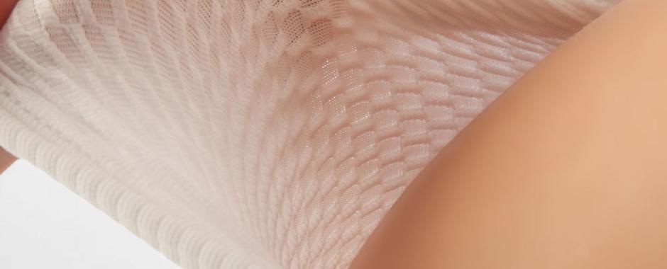 Anticelulitídne spodné prádlo, detail vrúbkovania