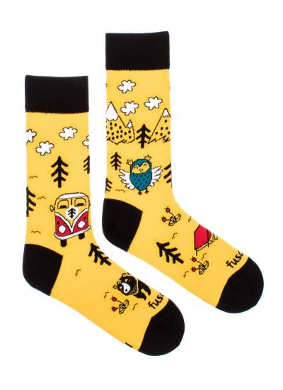 Veselé ponožky na kempovanie