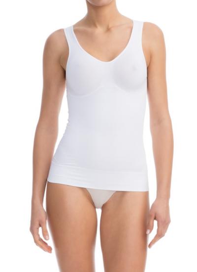 dámske sťahovacie tielko s push up podprsenkou biele S