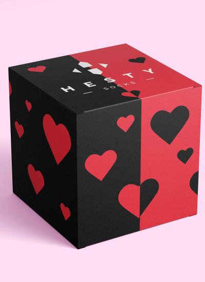 Darčekový box pre veselé ponožky na Valentína