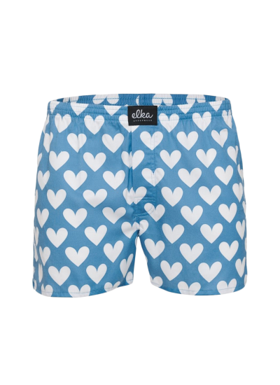 Modré pánske trenírky s veľkými srdiečkami