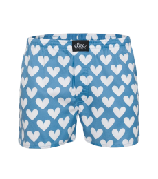 Modré pánske trenírky s veľkými srdiečkami